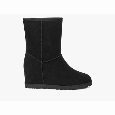 Botas UGG Classic Short Mulher Pretas | PT-QHBVC